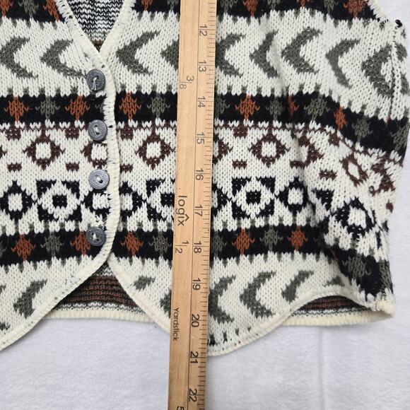 Backroads Blues Womens Vintage 90s Boho Southwestern Indie Knit Sweater Vest M - Picture 7 of 8